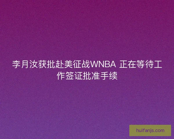 李月汝获批赴美征战WNBA 正在等待工作签证批准手续